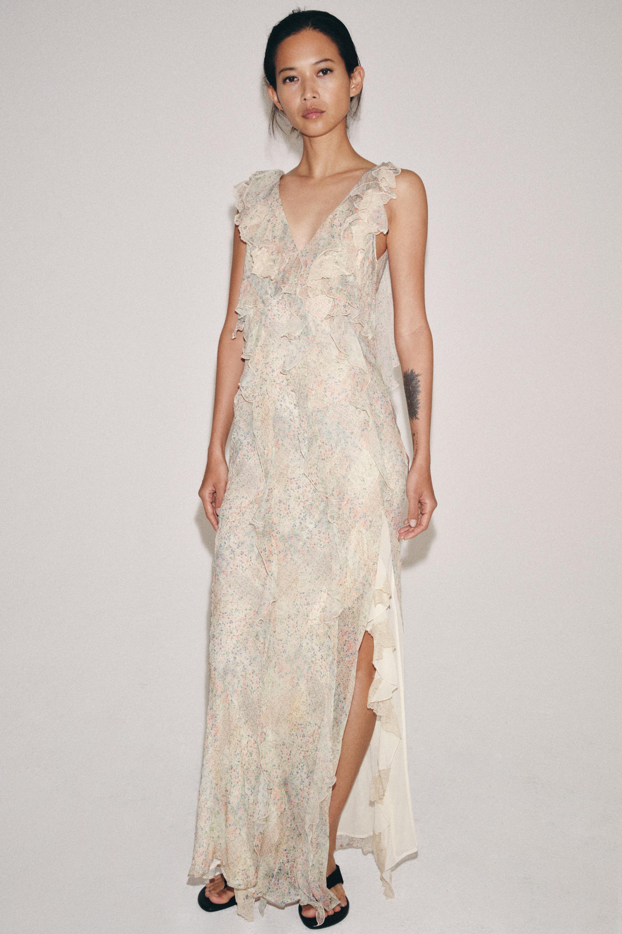 FLORAL PRINT RUFFLE DRESS